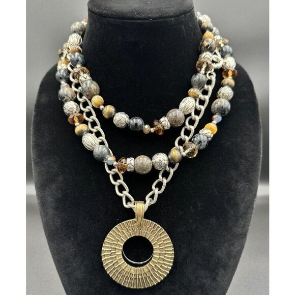 Premier Designs‎ Top Notch Layered Convertible Multicolor Beaded Chain Necklace - Picture 1 of 15